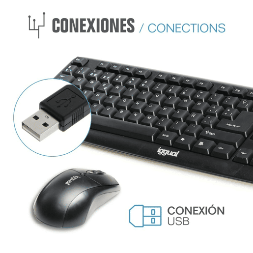 Teclado e Rato iggual COM-CK-BASIC QWERTY USB Teclado e Rato iggual COM-CK-BASIC QWERTY USB