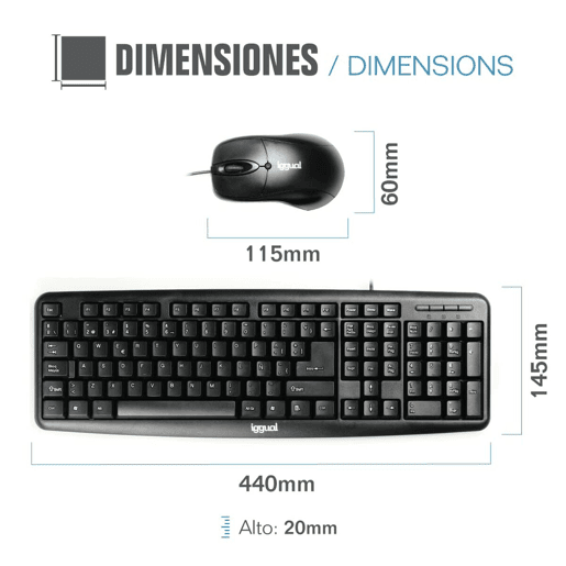 Teclado e Rato iggual COM-CK-BASIC QWERTY USB Teclado e Rato iggual COM-CK-BASIC QWERTY USB