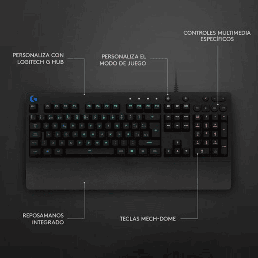 Teclado e Rato Logitech G213 Prodigy Preto Qwerty Italiano Teclado e Rato Logitech G213 Prodigy Preto Qwerty Italiano