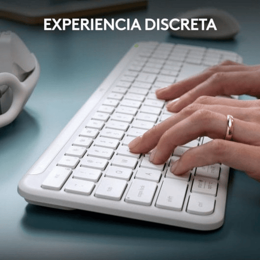 Teclado Logitech Branco Qwerty espanhol QWERTY Teclado Logitech Branco Qwerty espanhol QWERTY
