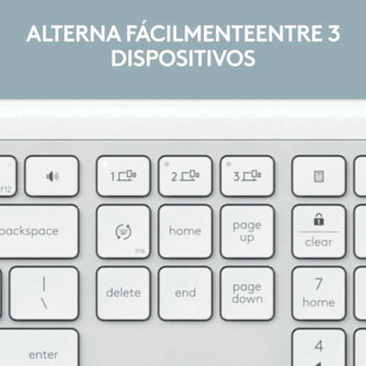 Teclado Logitech Branco Qwerty espanhol QWERTY Teclado Logitech Branco Qwerty espanhol QWERTY