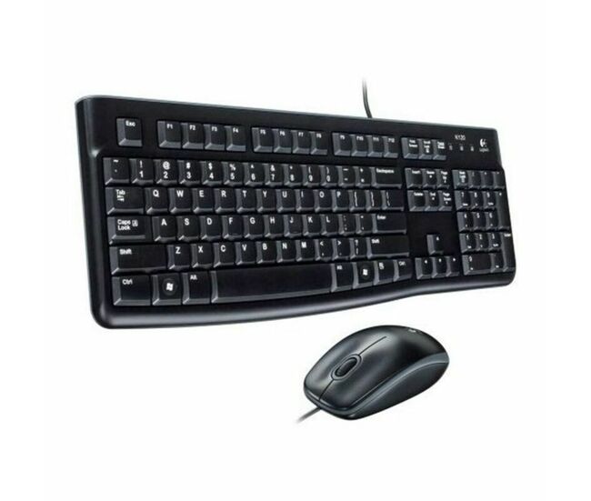 Teclado y ratón logitech desktop mk120 usb negro italiano