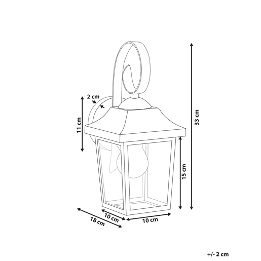Beliani Iluminação de parede para exterior TANGON