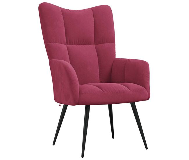 Vidaxl sillón de relax de terciopelo rojo vino tinto
