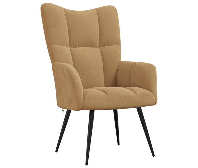 Vidaxl sillón de relax de terciopelo marrón