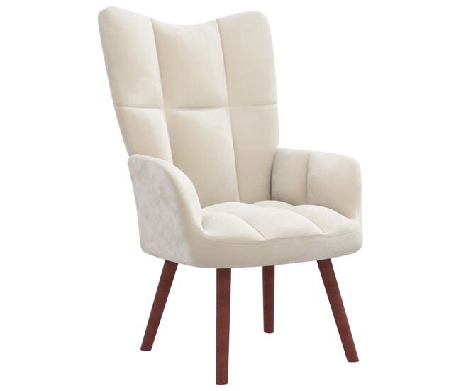 Vidaxl sillón de relax de terciopelo blanco crema