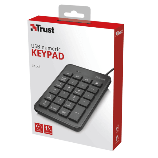 Teclado numérico Trust 22221 Preto Teclado numérico Trust 22221 Preto