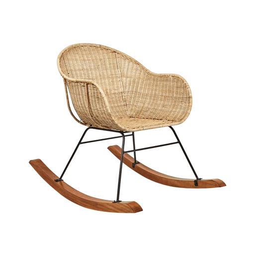Poltrona de Baloiço LAVINIO Conjunto de 2 Rattan Natural