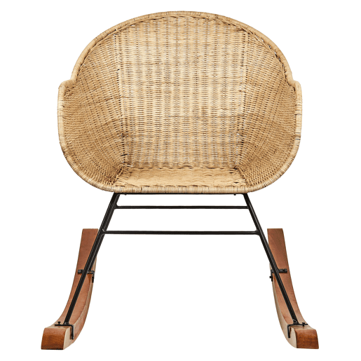 Poltrona de Baloiço LAVINIO Conjunto de 2 Rattan Natural