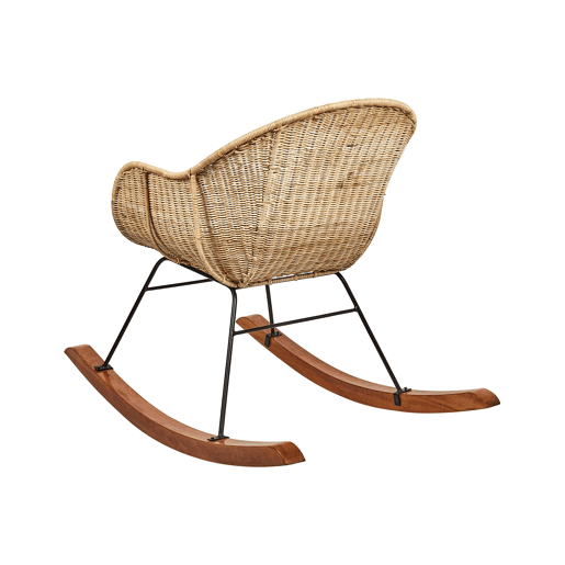 Poltrona de Baloiço LAVINIO Conjunto de 2 Rattan Natural