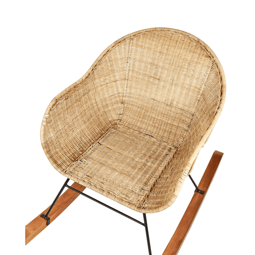 Poltrona de Baloiço LAVINIO Conjunto de 2 Rattan Natural