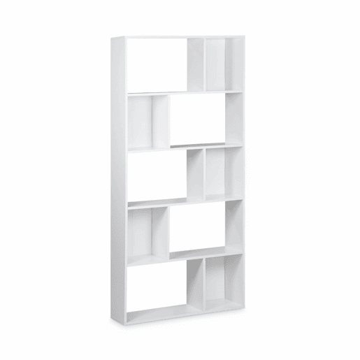 Estante de 5 prateleiras com 10 compartimentos, Pieter, Branco, 83x23.4x173 cm