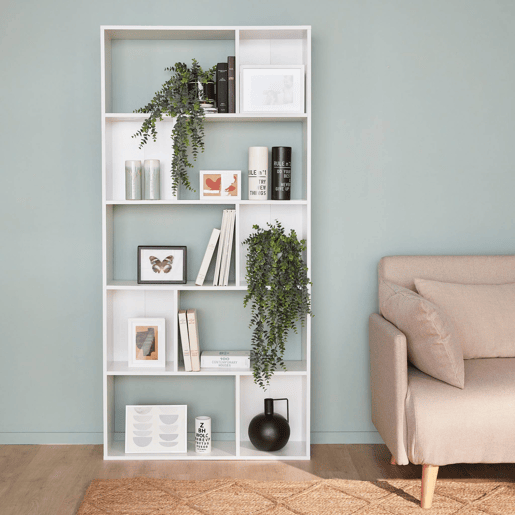 Estante de 5 prateleiras com 10 compartimentos, Pieter, Branco, 83x23.4x173 cm