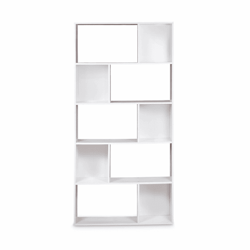 Estante de 5 prateleiras com 10 compartimentos, Pieter, Branco, 83x23.4x173 cm