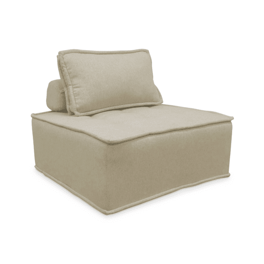 Módulo para sofá modular em tecido estofado, 1 lugar, Dao, Beige, 90x90x40 cm