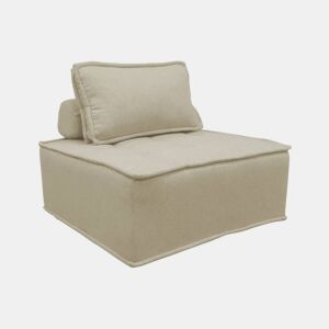 Módulo para sofá modular em tecido estofado, 1 lugar, Dao, Beige, 90x90x40 cm