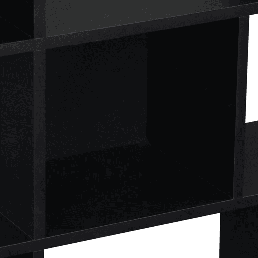 Estante de 3 prateleiras com 12 compartimentos, Pieter, Preto, 140x23x80 cm