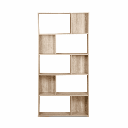 Estante de 5 prateleiras com 10 compartimentos, Pieter, Natural, 83x23.4x173 cm