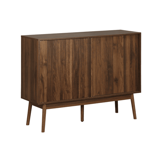 Arca de armazenamento com decoração de madeira ,115cm, Linear, Madeira escura, 115x39.5x90 cm
