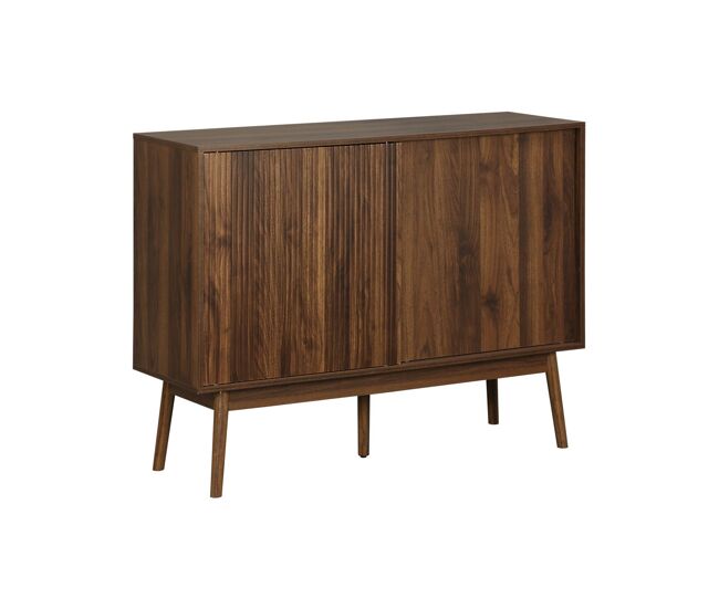 Aparador de efecto madera, 115cm madera oscura - 115x39.5x90 cm
