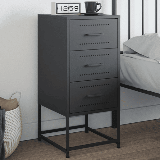 vidaXL Mesa de cabeceira 36x39x78 cm aço antracite