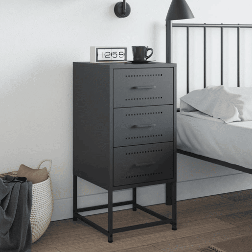 vidaXL Mesa de cabeceira 36x39x78 cm aço antracite
