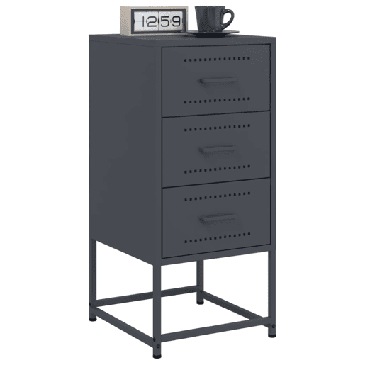 vidaXL Mesa de cabeceira 36x39x78 cm aço antracite