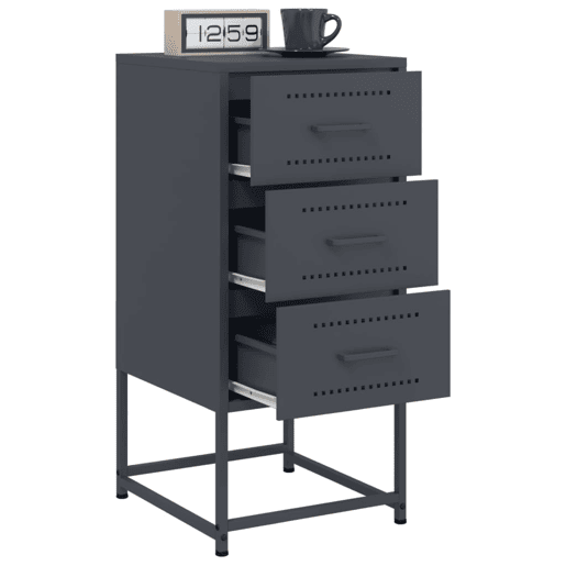 vidaXL Mesa de cabeceira 36x39x78 cm aço antracite