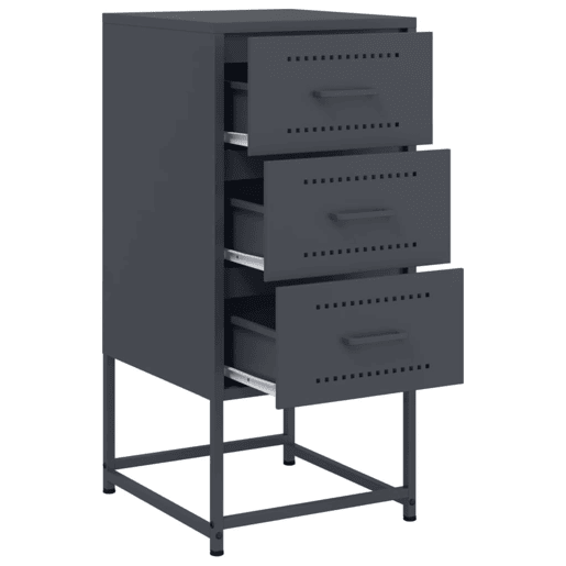 vidaXL Mesa de cabeceira 36x39x78 cm aço antracite