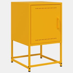 vidaXL Mesa de cabeceira 36x39x60,5 cm aço amarelo mostarda