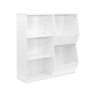 Arrumação para crianças, com 3 prateleiras e 2 compartimentos, Tobias, Branco, 80x23.8x82.5 cm