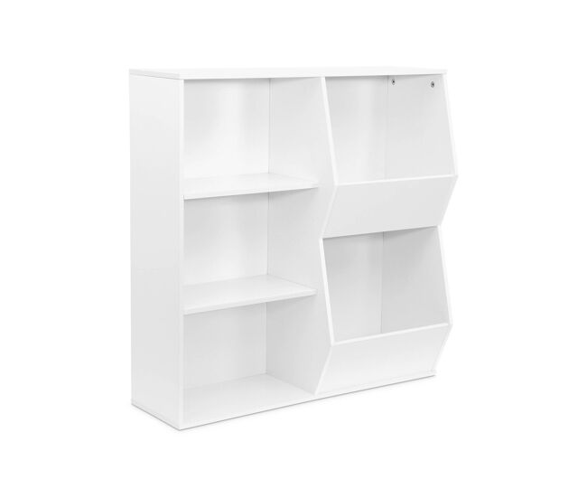Mueble para niños, 3 estantes y 2 espacios de almacenamiento, tobias, blanco, 80x23.8x82.5 cm