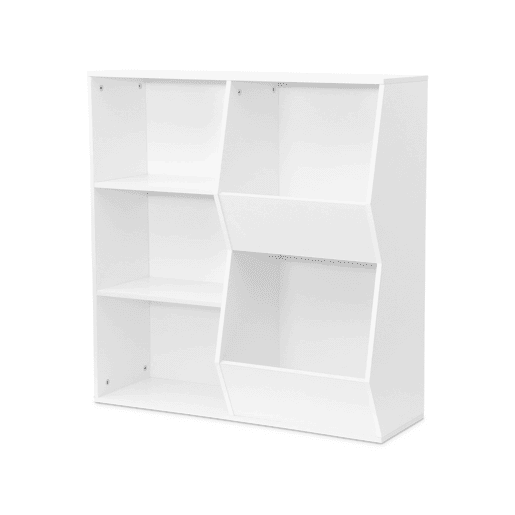 Arrumação para crianças, com 3 prateleiras e 2 compartimentos, Tobias, Branco, 80x23.8x82.5 cm