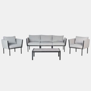 Beliani Conjunto lounge Aço SKALA