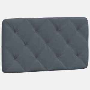 vidaXL Almofadão de cabeceira 80 cm veludo cinzento-escuro