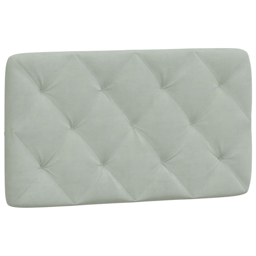 vidaxl cabecero de cama acolchado terciopelo gris claro 90 cm