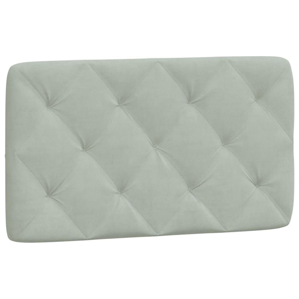 vidaxl cabecero de cama acolchado terciopelo gris claro 80 cm