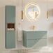 Conjunto de muebles con lavabo individual 2 cajones y columna Jade Conjunto de muebles con lavabo individual 2 cajones y columna Jade Verde