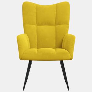 vidaXL Cadeira de descanso veludo amarelo mostarda