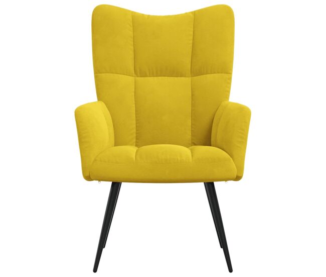 Vidaxl sillón de relax de terciopelo amarillo mostaza
