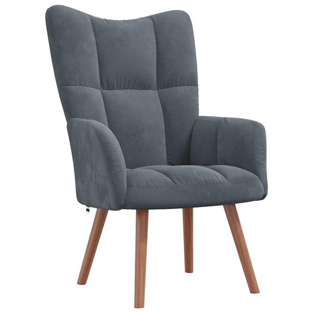 Vidaxl sillón de relax de terciopelo gris oscuro