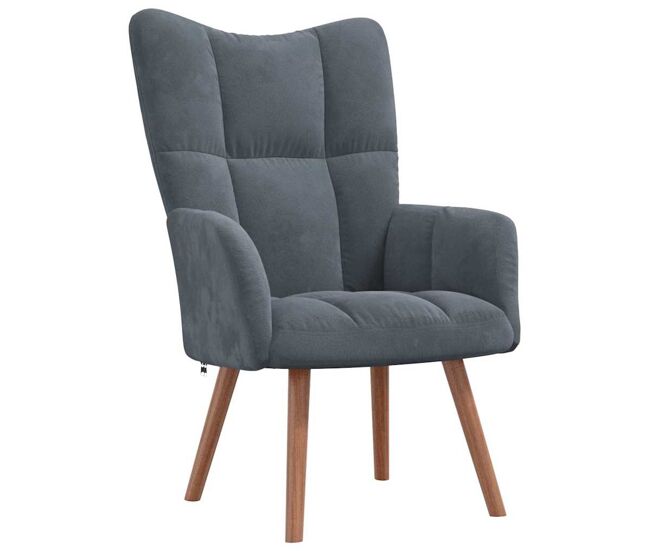 Vidaxl sillón de relax de terciopelo gris oscuro