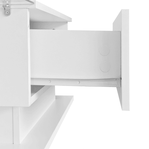 Mesa de centro retangular de painel de partÃculas com 1 gaveta e luz LED,branco Mesa de centro retangular de painel de partÃculas com 1 gaveta e luz LED,branco