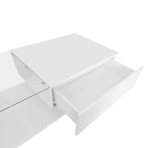 Mesa de centro retangular de painel de partÃculas com 1 gaveta e luz LED,branco Mesa de centro retangular de painel de partÃculas com 1 gaveta e luz LED,branco