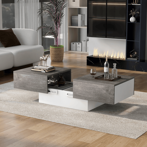 Mesa de centro retangular de painel de partÃculas,cinzento Mesa de centro retangular de painel de partÃculas,cinzento
