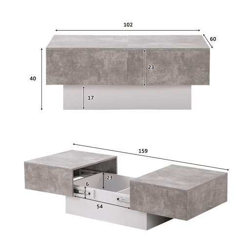 Mesa de centro retangular de painel de partÃculas,cinzento Mesa de centro retangular de painel de partÃculas,cinzento