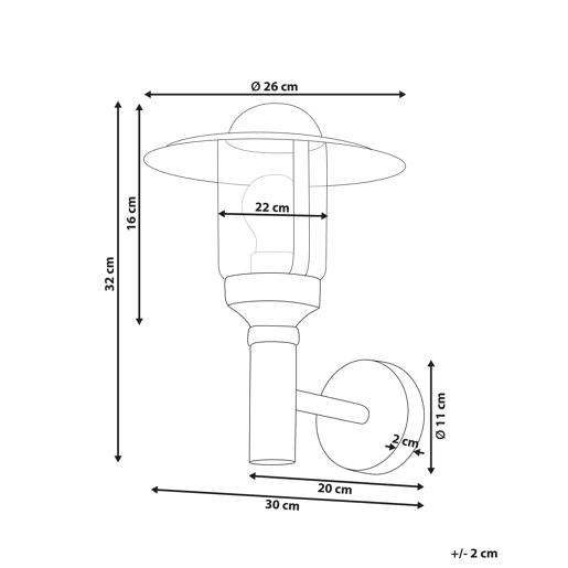 Beliani Iluminação de parede para exterior TIZU