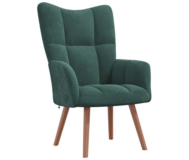 Vidaxl sillón de relax de terciopelo verde oscuro