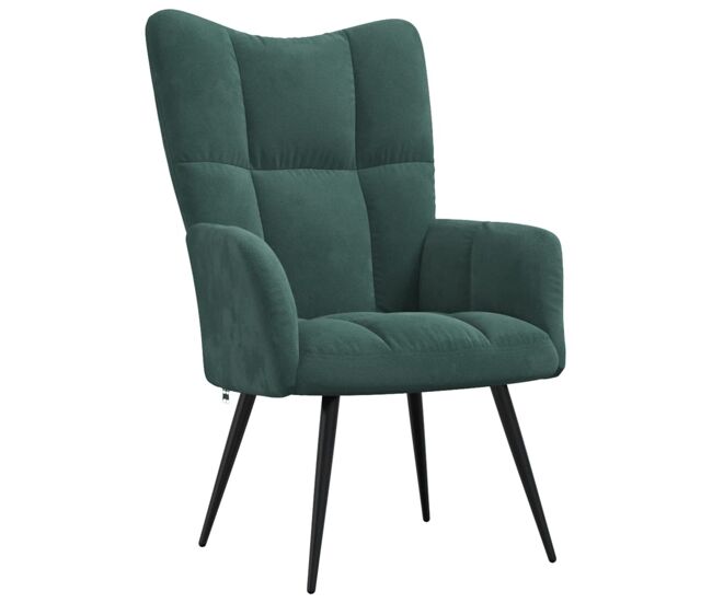 Vidaxl sillón de relax de terciopelo verde oscuro