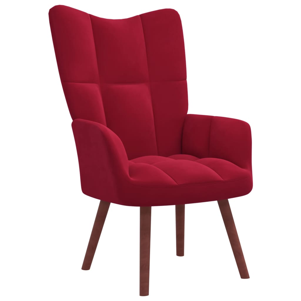 Vidaxl sillón de relax de terciopelo rojo vino tinto